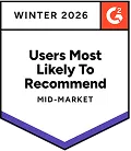 G2 Users Most Likely To Recommend Mid-Market Winter 2026