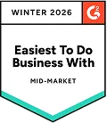 G2 Easiest To Do Business With Mid-Market Winter 2026